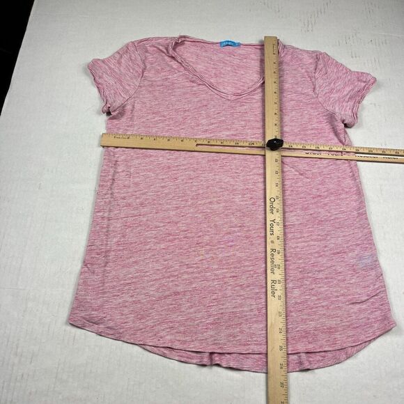 J.McLaughlin Pink Slub Linen Blend V-Neck Tee Small Soft Lightweight Casual Top - Picture 5 of 10